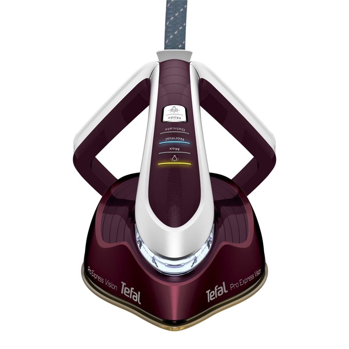 Tefal GV9810 Pro Express Vision - Plancha de vapor con luz LED inteligente en la plancha, potente presión de 8,3 bares, vapor de 180 g/min, 680 g/min de vapor extra, sistema antical, color rojo y