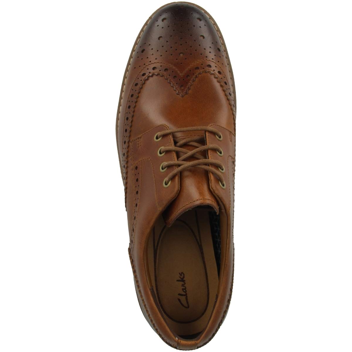 Clarks Batcombe Wing, Zapatos de Cordones Derby Hombre, Marrón (Dark Tan Leather), 47 EU
