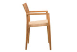 SILLA MADERA TEKA CUERO 51x52x85 CM