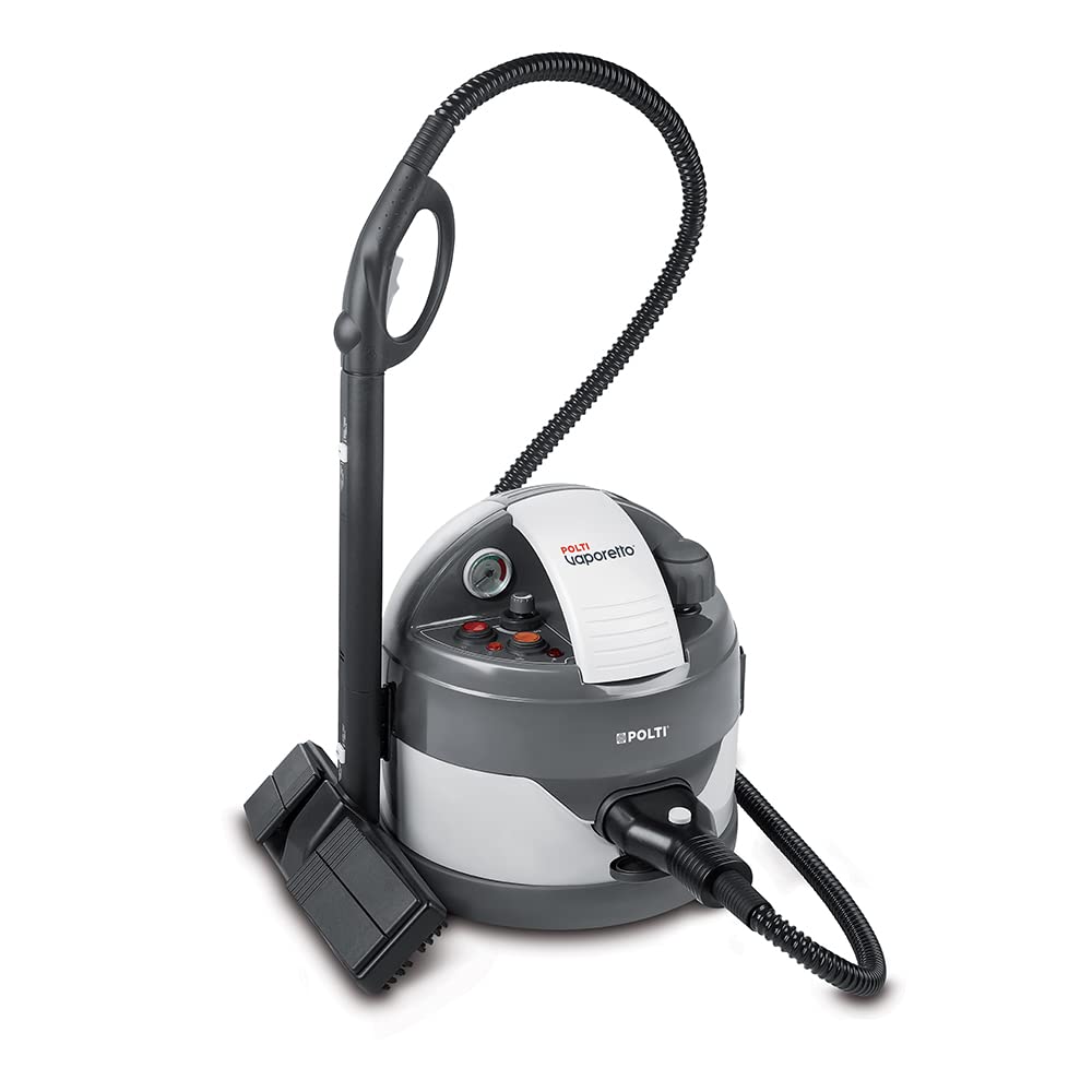 Polti Vaporetto Eco Pro 3.0, Limpiador a Vapor con Caldera y Tapa de Seguridad, Potencia Máxima de la Caldera 2000 W, Depósito de 2 L, 9 Accesorios Incluidos, Made in Italy, Gris