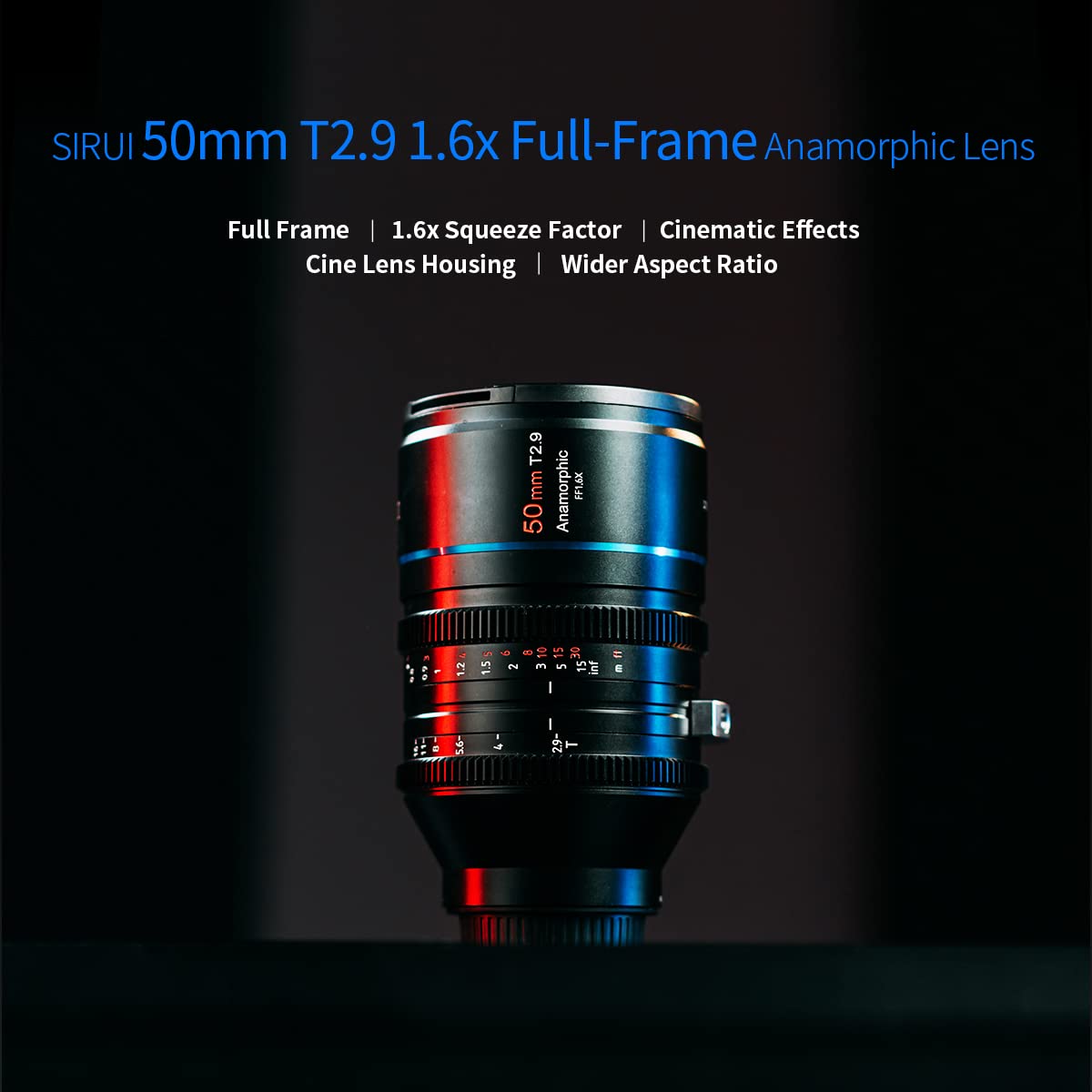 SIRUI 50mm T2.9 1.6X Full Frame Anamorphic Cine Cinema Objetivo Lens Lenses Lente(RF Mount)