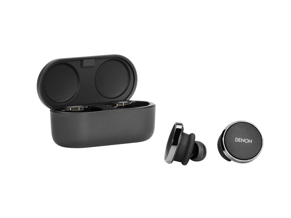 DENON PerL Pro True Wireless Earbuds, Perfil de Sonido Personalizado, Auriculares con cancelación de Ruido, Auriculares Resistentes al Agua, con micrófonos Integrados y batería de Larga duración