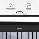 iggual Pantalla Proyección 100" Cuadrada-Portátil Manual Enrollable con Trípode- Visión 180º- Compatible 4K y Cualquier Proyector- Altura Ajustable- Bolsa Transporte y Trípode Incluido (180x180 cm)