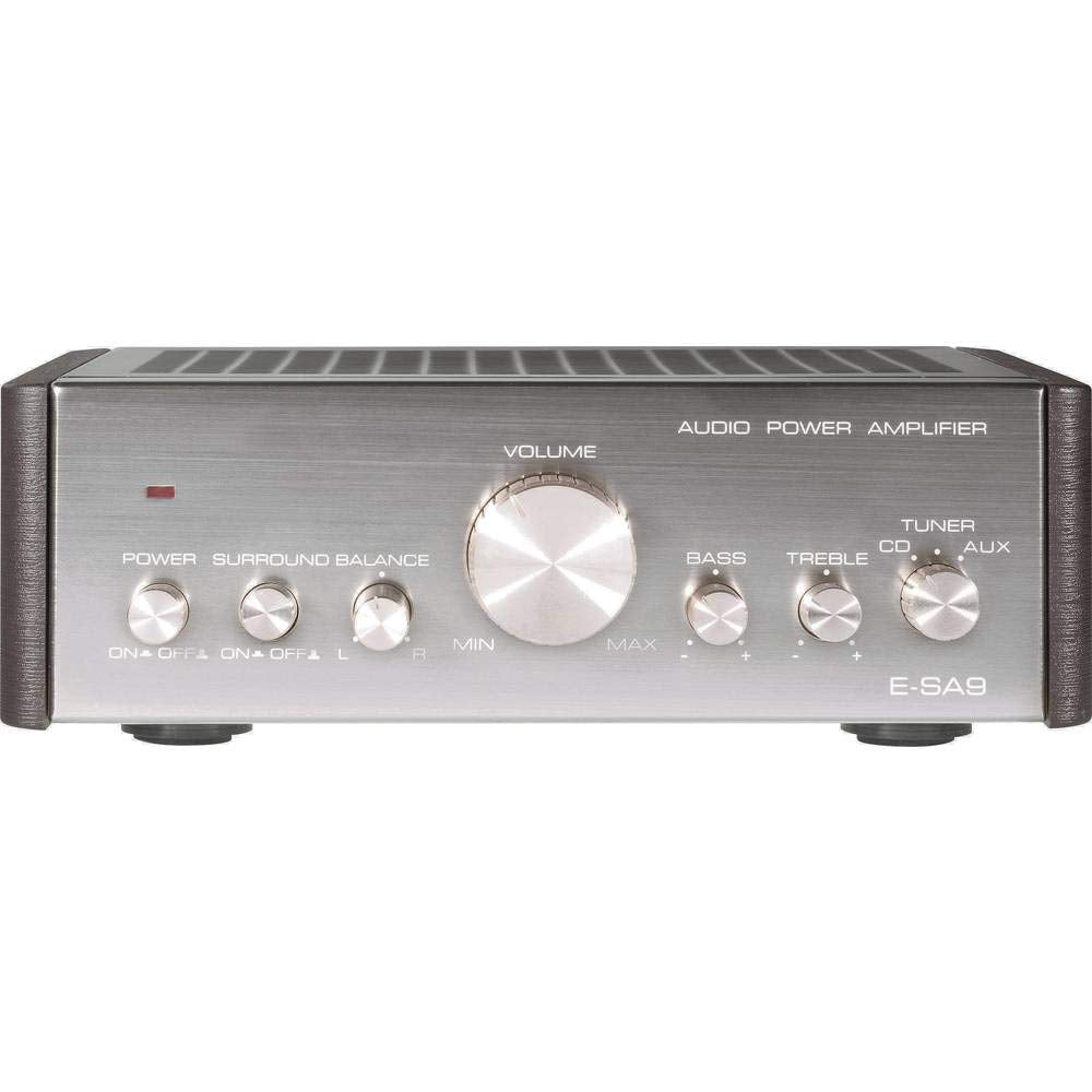 Renkforce Amplificador estéreo 2 x 12 W E-SA9 RF-1050402 Plata (metalizado), Marrón oscuro 1 pc(s)