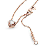 Pandora Timeless Collar con diseño de corazón centelleante chapado en oro de 14 quilates con circonita cúbica transparente