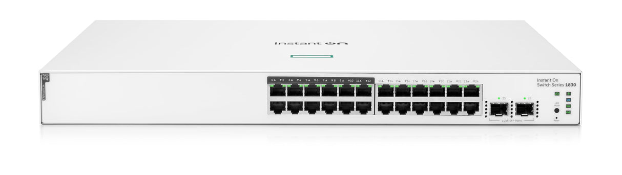 Aruba Instant On 1830 24 Puertos GB | 12 Puertos Clase 4 PoE Smart Switch (195 W) - 24 x 1G | 2 x SFP | EU Europe Cord (JL813A#ABB)