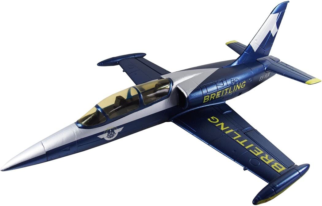 Amewi AMXFlight L-39 Albatros, Breitling Design, avión teledirigido, EPO, PNP, Azul y Plateado