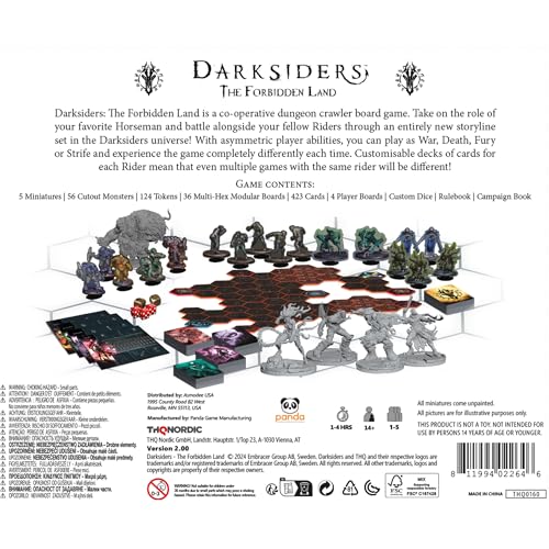 THQ Nordic | Darksiders The Forbidden Land Juego de Mesa en Inglés para Adultos | Juego Cooperativo para 1-5 Jugadores | Juego de Mesa Dungeon Crawler con Miniaturas