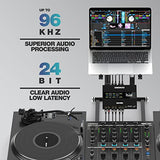 Reloop Flux - Interfaz DVS 6x6 IN/OUT USB-C Club-ready para Serato DJ Pro, 24 bits/96 kHz, compatible con giradiscos, CDJs u otros reproductores multimedia, hub USB-A de 2 puertos