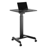 Maclean MC-892B Escritorio para Ordenador portátil de Altura Regulable con Ruedas Escritorio de pie Regulable en Altura hasta un máximo de 113 cm 30 Grados Inclinable Negro