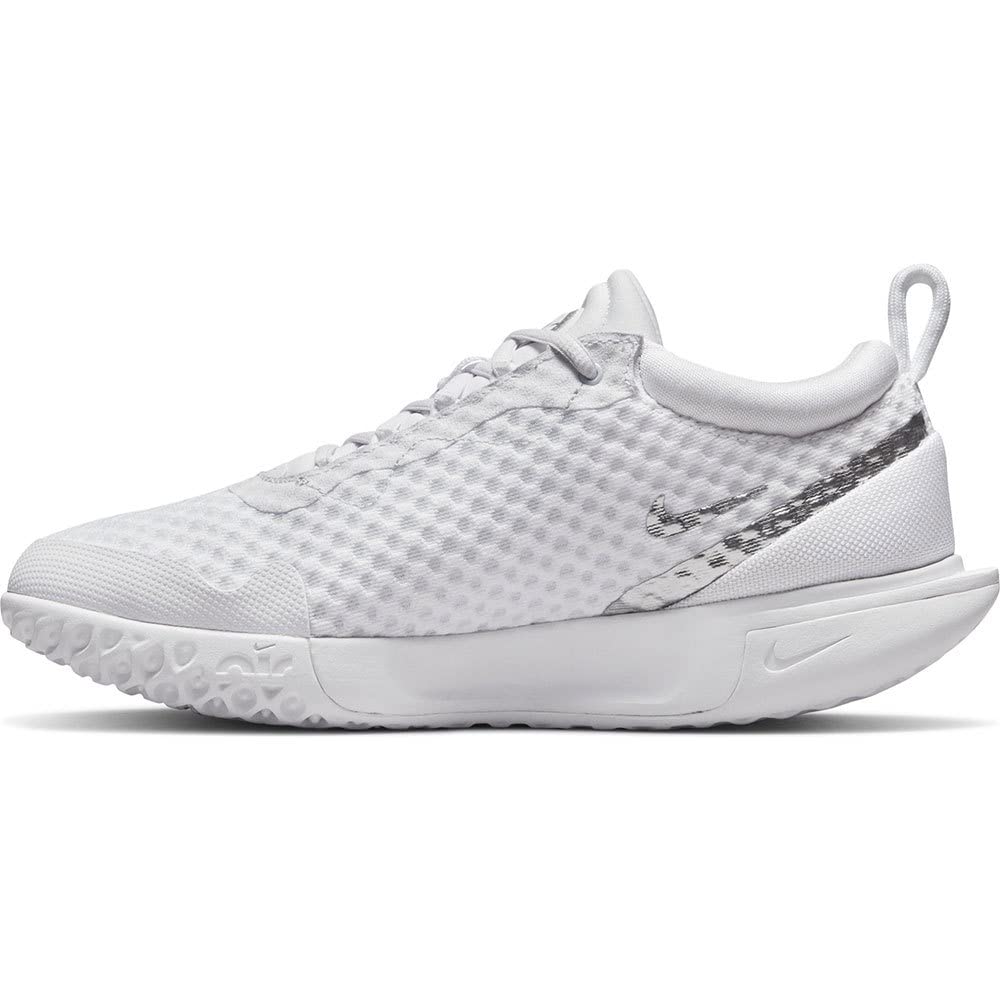 NIKE Court Zoom Pro, Zapatos de Tenis para Mujer, White Metallic Silver, 41 EU