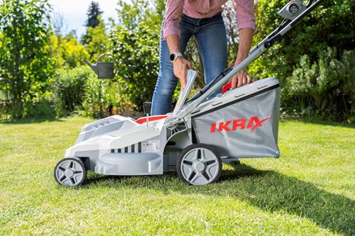 IKRA cortacésped eléctrico IERM 1638-1, 1600W, Altura de Corte 30-75mm, Anchura de Corte 38cm, Incl. Cuchilla de Repuesto