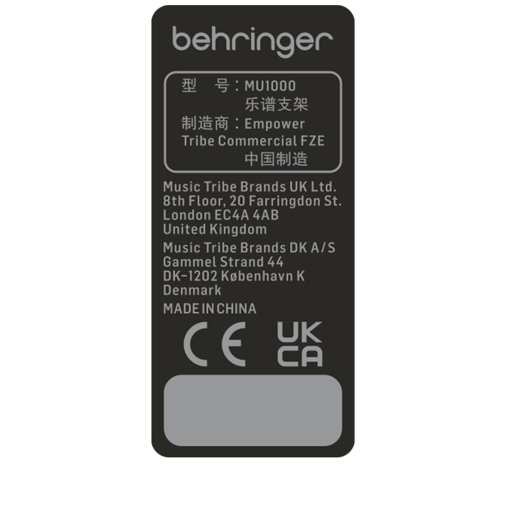 Behringer MU1000 trípode estándar atril para partituras de orquesta