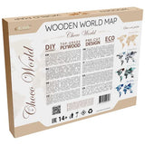 EWA Eco-Wood-Art - Mapa del Mundo L Mundo Chocó - Rompecabezas 3D de Madera para Interior y diseño - Recuerdo, Regalo, Cocina, Decoración del hogar, Interior - 127 Piezas