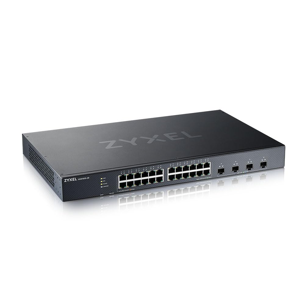 Zyxel Nebula Switch Inteligente de 24 Puertos Ethernet Gigabit con 4 Ranuras 10G SFP+ y Modo Cloud híbrido [XGS1935-28]