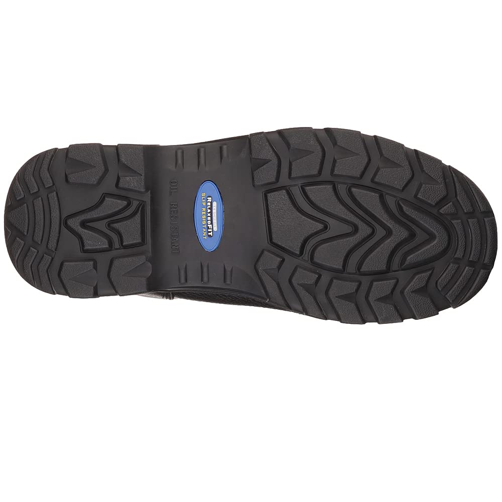 Skechers Workshire, Botas para Hombre, Black Embossed Leather, 43 EU