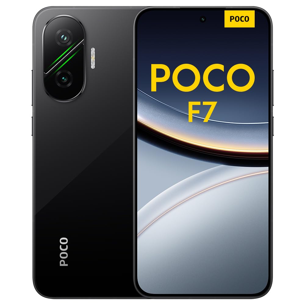 XIAOMI POCO F7 - Smartphone de 12+256GB, Cámara Sony de 50 MP con OIS, Pantalla AMOLED de 6,83'' 1.5K a 120Hz, Snapdragon 8s Gen 4, Hypercharge 90W, Cargador no Incluido, Negro (Versión ES)