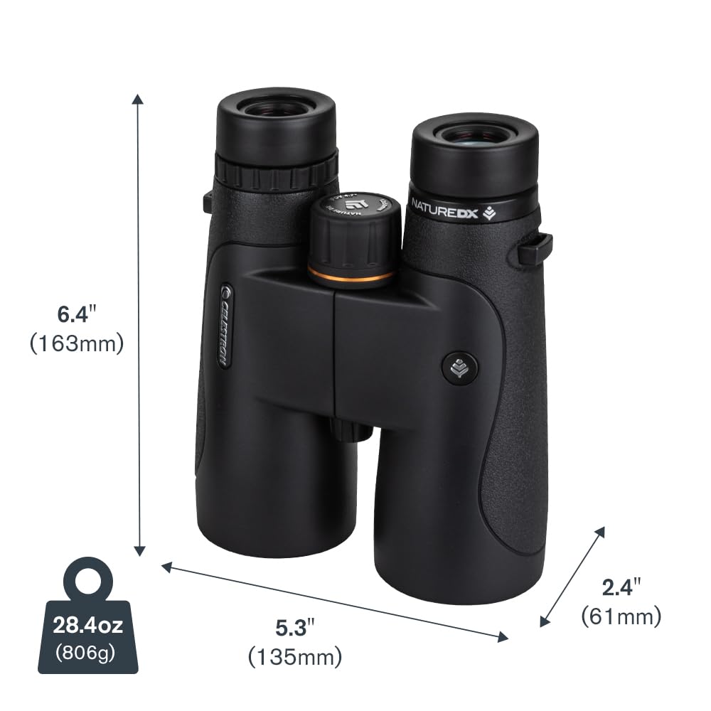 Celestron 72326 Nature DX 12x50: prismáticos para Exteriores y para observar Aves, con Revestimiento múltiple Completo y prismas BaK-4, Carcasa revestida de Goma y Resistente al Agua y el vaho