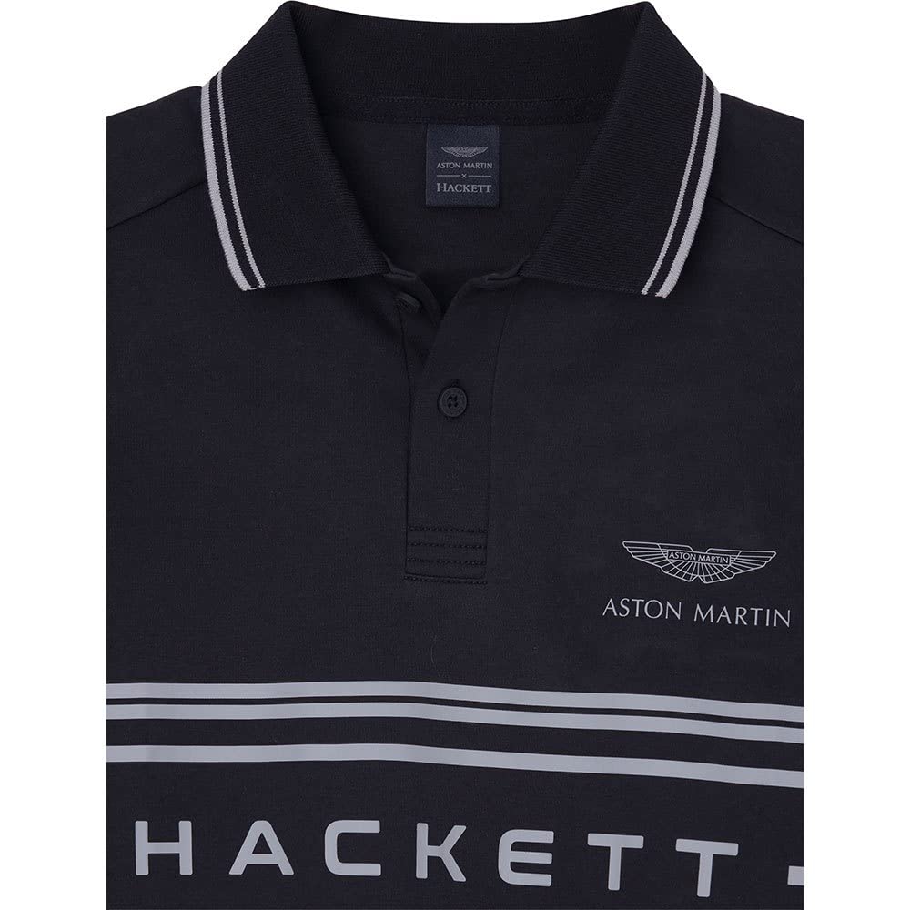 Hackett London Amr Chest Panel Polo, Negro (Black) A, M para Hombre