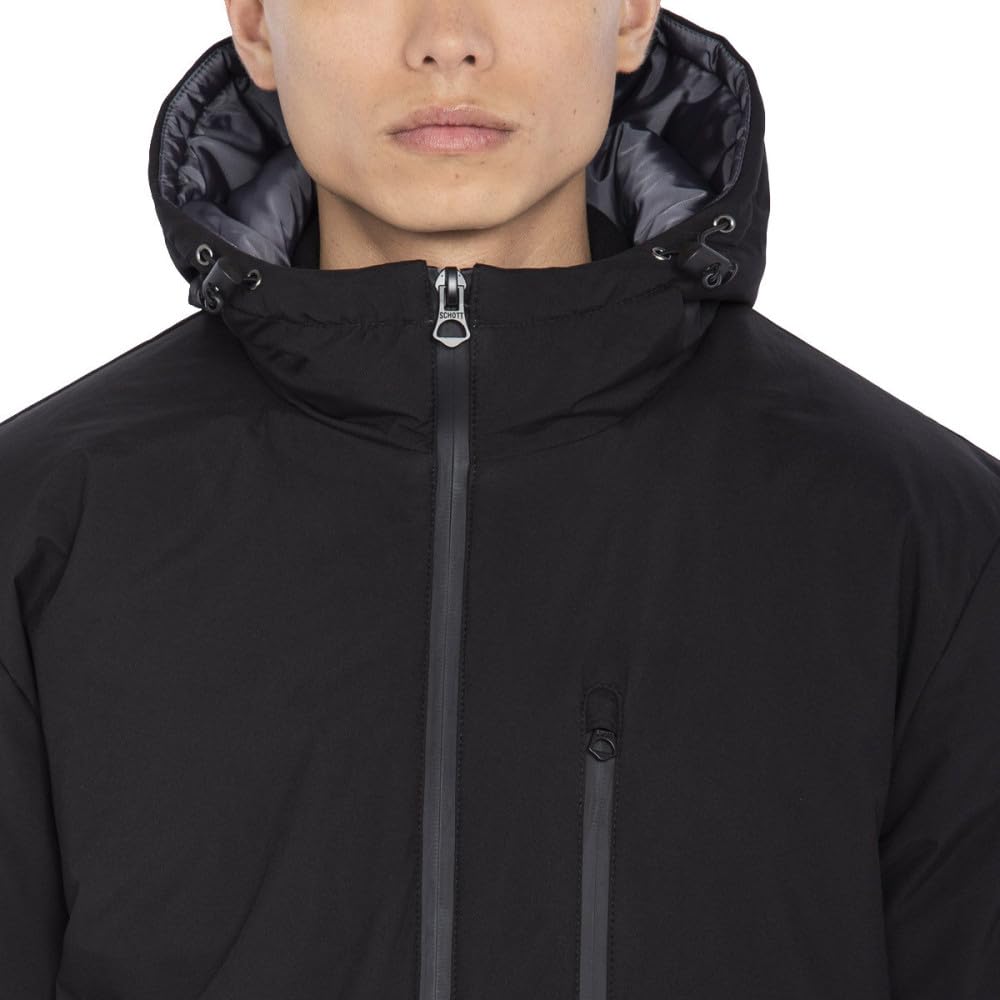 Schott NYC Fargo Manga Larga con Cremallera soldada, Negro, M Unisex Adulto