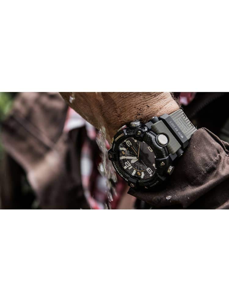 Casio Reloj Cuarzo Hombre 43.00mm con dial Digital Negro y Correa de Resina Caqui GG-B100-1A3ER