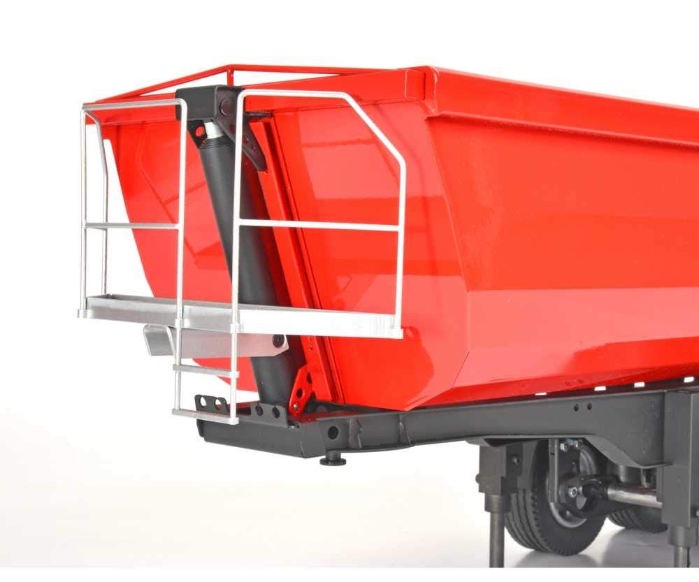 Carson Carson-500907216 500907216 Fliegl Stone Master Camión volquete-Compatible con Tamiya, Modelo ensamblado, Accesorios a Escala 1:14, Color Rojo