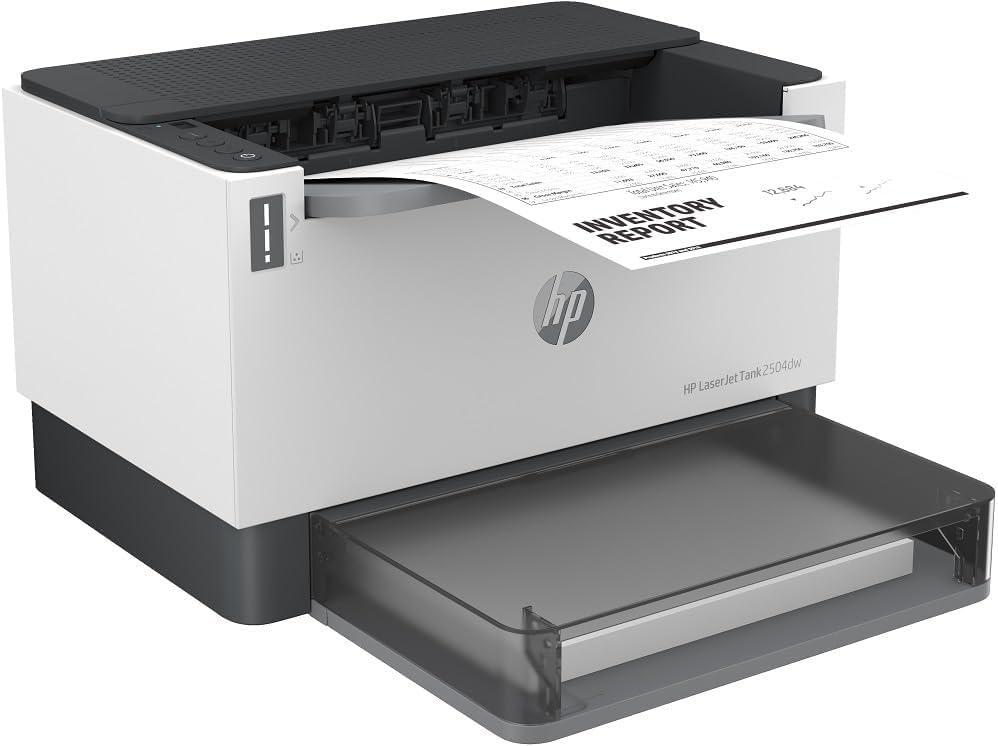 HP LaserJet Tank 2504dw 2R7F4A, Impresora Láser A4 con Deposito de Toner, Impresión a Doble Cara Automática, Wi-Fi, HP Smart App, Pantalla LCD Icon, Blanca y Negra