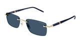 MONTBLANC MB0344S Gafas, Gold-Blue-Blue, 54 para Hombre