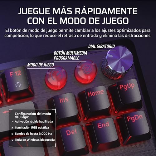 CORSAIR K70 PRO TKL RGB Teclado para Juegos con Cable Magnético-Mecánico – Interruptores Ajustables MGX Hyperdrive Pre-Lubricados, SOCD y Disparo Rápido Simultáneos, 8.000 Hz, QWERTY – Negro