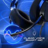Skullcandy SLYR Pro Cascos Over-Ear Multiplataforma con Cable para Gaming, con Enhanced Sound Perception, Micrófono con IA, Compatibles con Xbox Playstation y PC - Azul