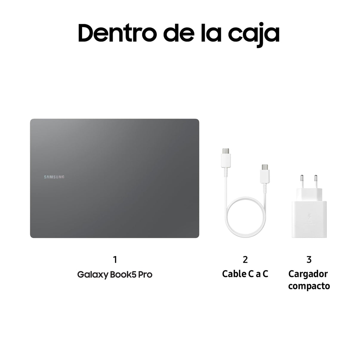 Samsung Galaxy Book5 Pro, Ordenador Portátil IA 16", Procesador Intel Core Ultra 5, 16GB RAM, Almacenamiento 1TB, Windows 11 Home, Gris, Teclado QWERTY Español