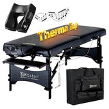 Master Massage Tumbona de Masaje portátil, Plegable, de Madera, con cojín Musical, Piel, Negro, 76 cm