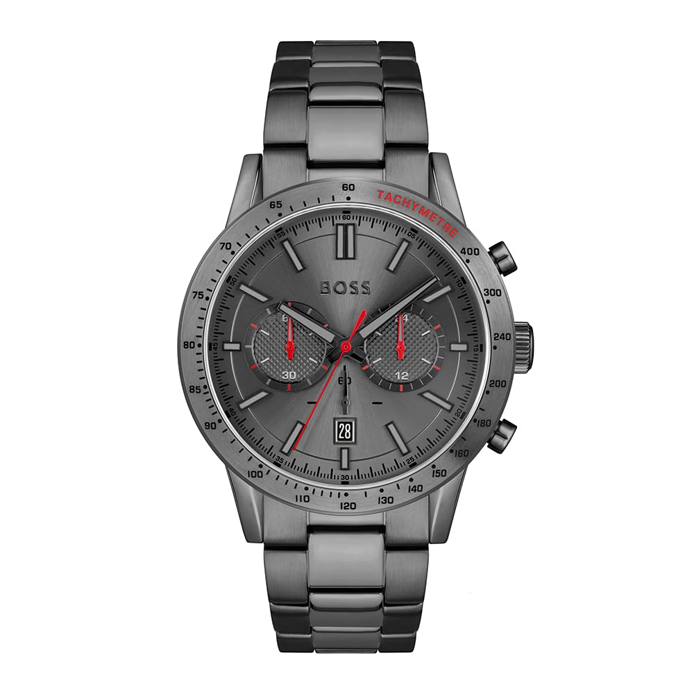 BOSS Reloj Cronógrafo de Cuarzo para Hombre Colección Allure con Correa de Acero Inoxidable Gris - 1513924