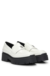 HUGO Kris_Loafer_BROF, Mocasines Planos Mujer, Natural, 36 EU