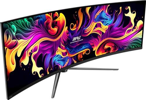 MSI MPG 491CQPX QD-OLED Monitor Curvo Gaming de 49" DQHD, 1800R, 5120 x 1440 Quantum Dot OLED Panel, 240Hz/0.03ms, 99% DCI-P3, Display HDR True Black 400, KVM, Negro