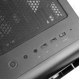 SilverStone Technology SST-SEA1TB-G - Seta A1 Carcasa de computadora ATX de Torre Central, Parte Lateral de Vidrio Templado, Titanio sobre Negro