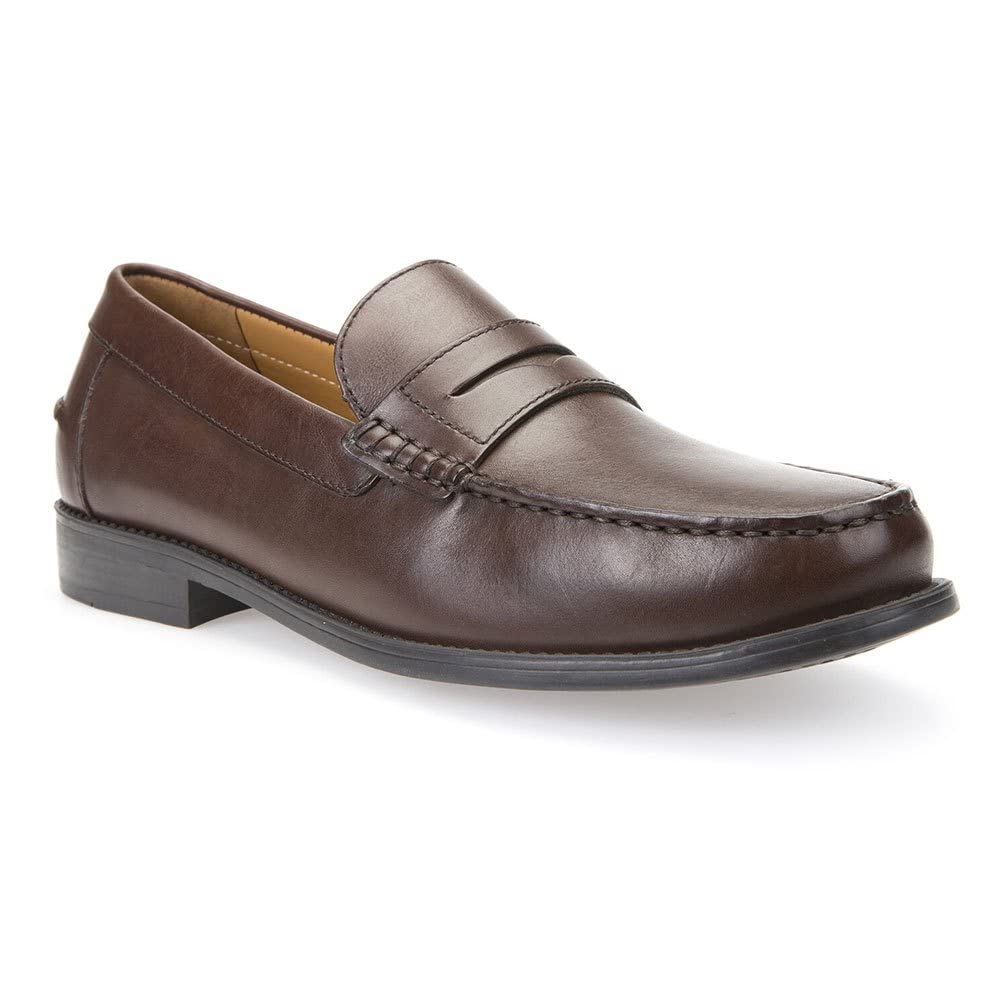 Geox U New Damon B, Mocasines Hombre, Marrón Dk Brown, 47 EU