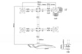 DIGITUS Soporte para monitor - Soporte - 4 monitores - Hasta 27 pulgadas - Hasta 4x 8 kg - VESA 75x75, 100x100 - Negro