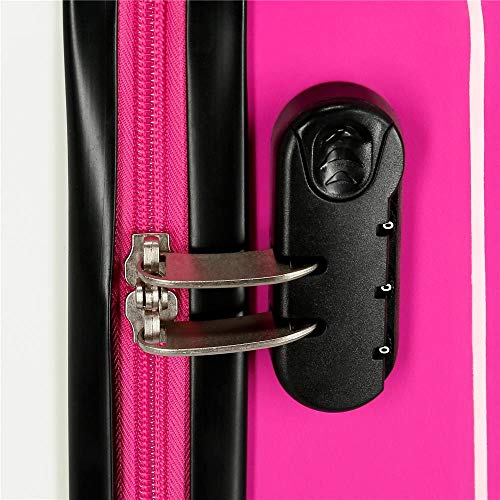 Disney Minnie Magic Maleta de cabina, Rosa, 38 x 55 x 20 cm, Rígida ABS, Cierre combinación, 33 L, 2.8 Kg, 4 Ruedas, Doble Equipaje de Mano