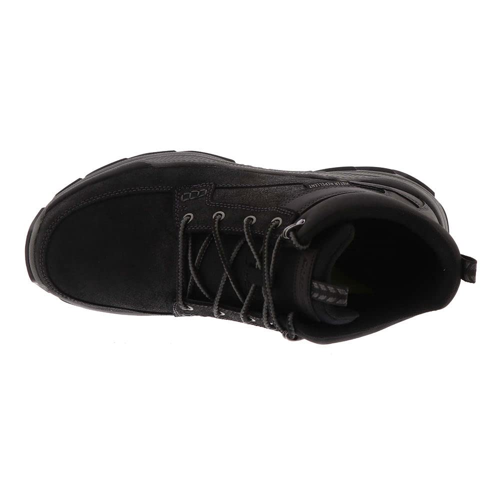 Skechers Respected Boswell, Botas Hombre, Black Leather W/ Synthetic, 45 EU