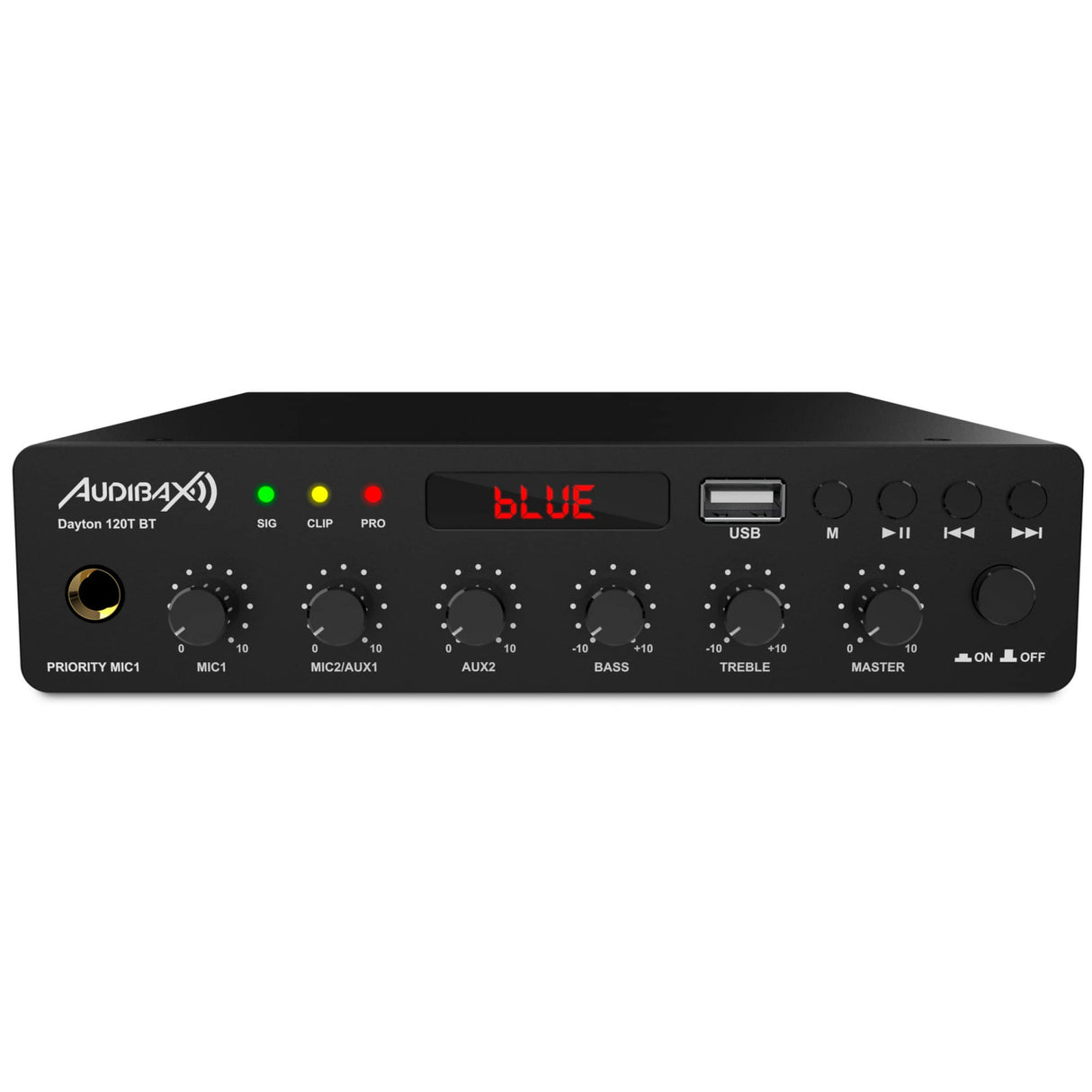 Audibax Dayton 120T BT Amplificador Línea 100V 120W con USB y Bluetooth