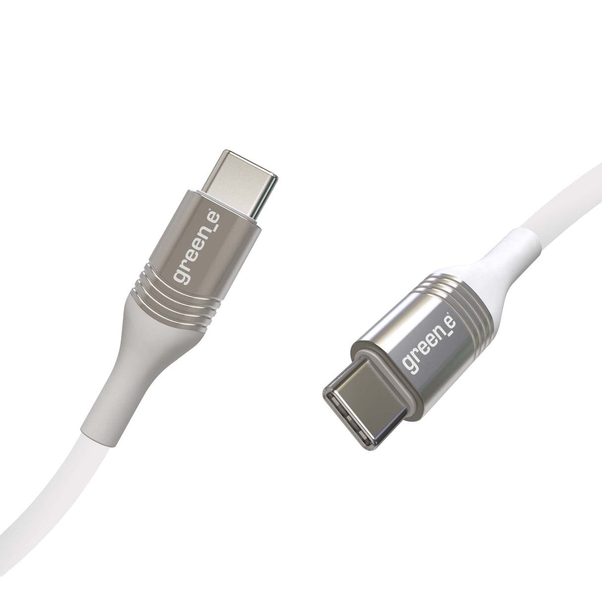 GREEN E - Cable ecológico USB-C a USB-C (1,20 m), Color Blanco