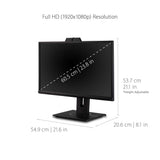MONITOR VIEWSONIC VG2440V 23,8" IPS FHD VGA DVI HDMI DP USB MM AJUSTABLE WEBCAM