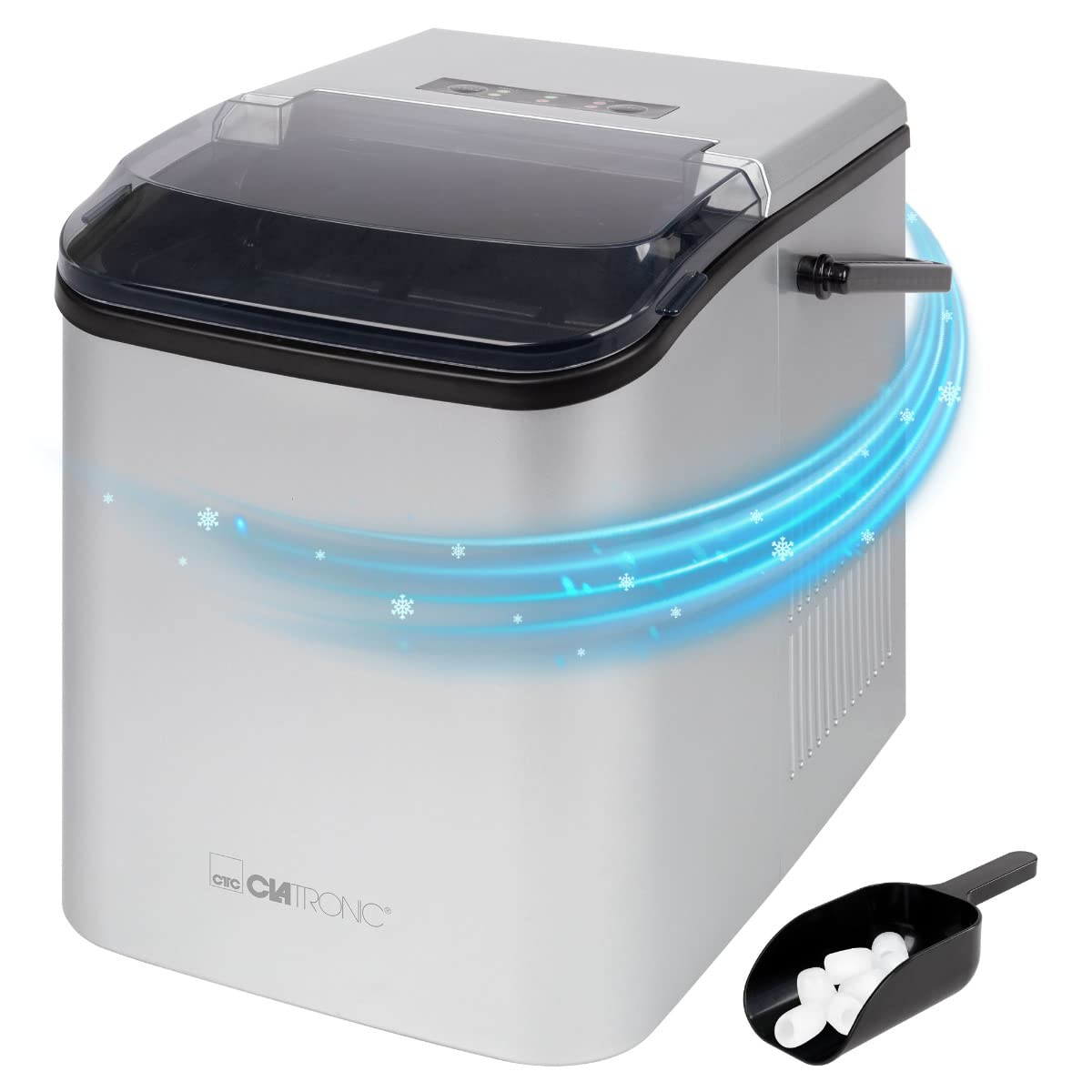 Clatronic EWB 3785 Machine à glaçon portable 12 kg/24h 105 W Noir, Argent