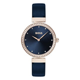 BOSS Reloj Analógico de Cuarzo para Mujer Colección Celebration con Correa de Cuero Azul - 1502477