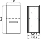 Emco asis-Euro 2.0 rasante Soporte para Papel higiénico, Frontal optiwhite, instalación Armario, sin Marco Puerta bisagra Izquierda – 972427422