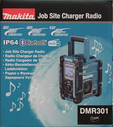 Makita DMR112 Battery Operated Construction Site Radio 7.2 V - 18 V with Dab+ and Bluetooth (Without Battery, Without Charger), Turquoise