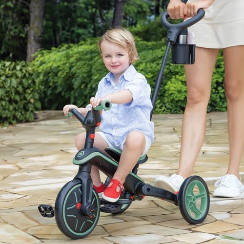 Tricycle Globber Explorer 4 en 1 Evolutif et Pliable Vert Olive