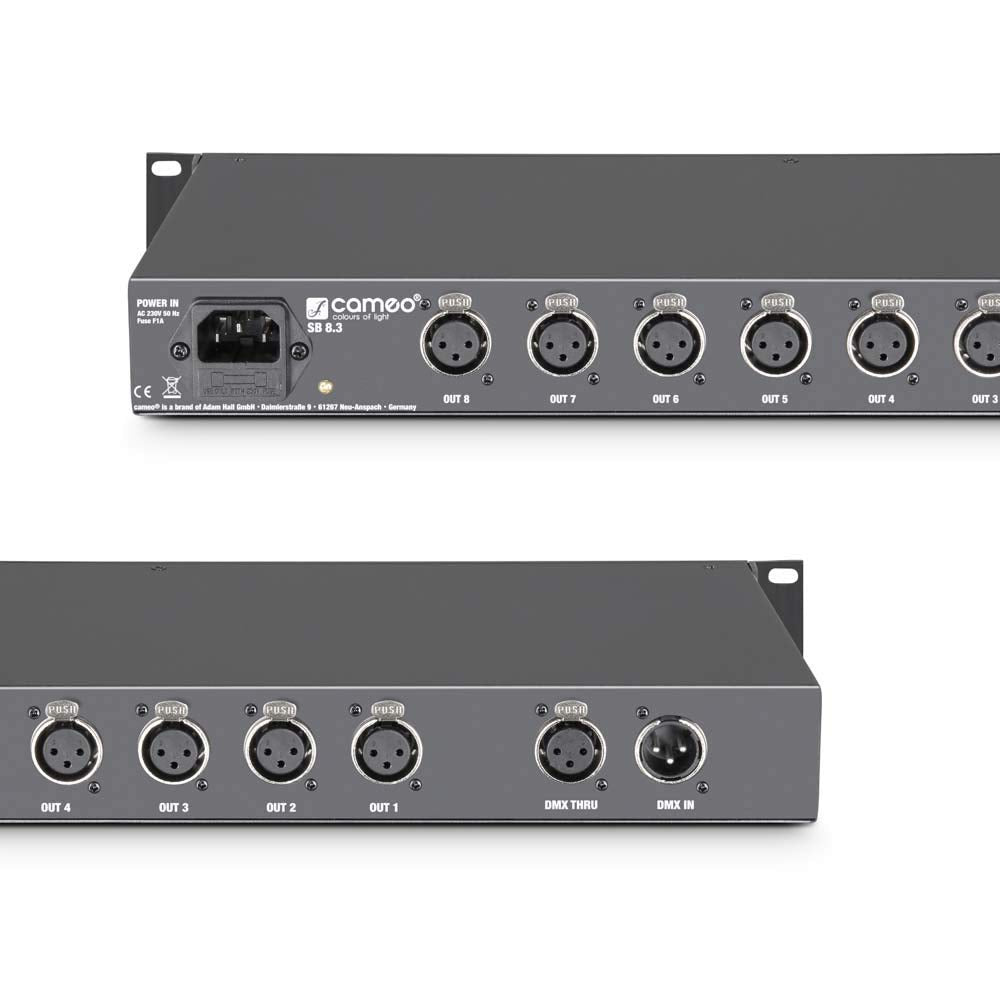 Cameo SB8.3 - Distribuidor DMX de 8 canales (3 pines)