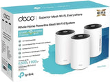TP-Link Deco PX50 (3-Pack) – WiFi 6 AI Mesh+PLC System, AX3000+G1500 Dual Band 2.4 GHz/5 GHz, Coverage up to 400 m², Connects up to 150 Devices, 3 x Gigabit Ports per Unit, MU-MIMO